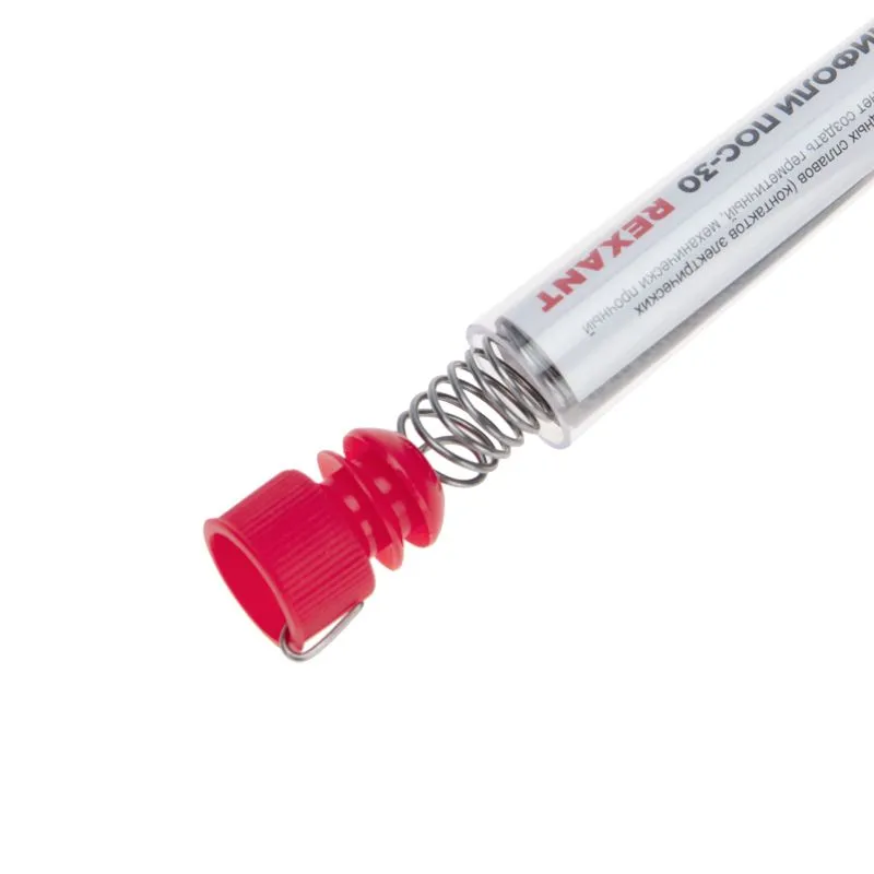 Припой без канифоли ПОС-30, 10г, Ø1мм, (олово 30%, свинец 70%), колба REXANT - Фото 4