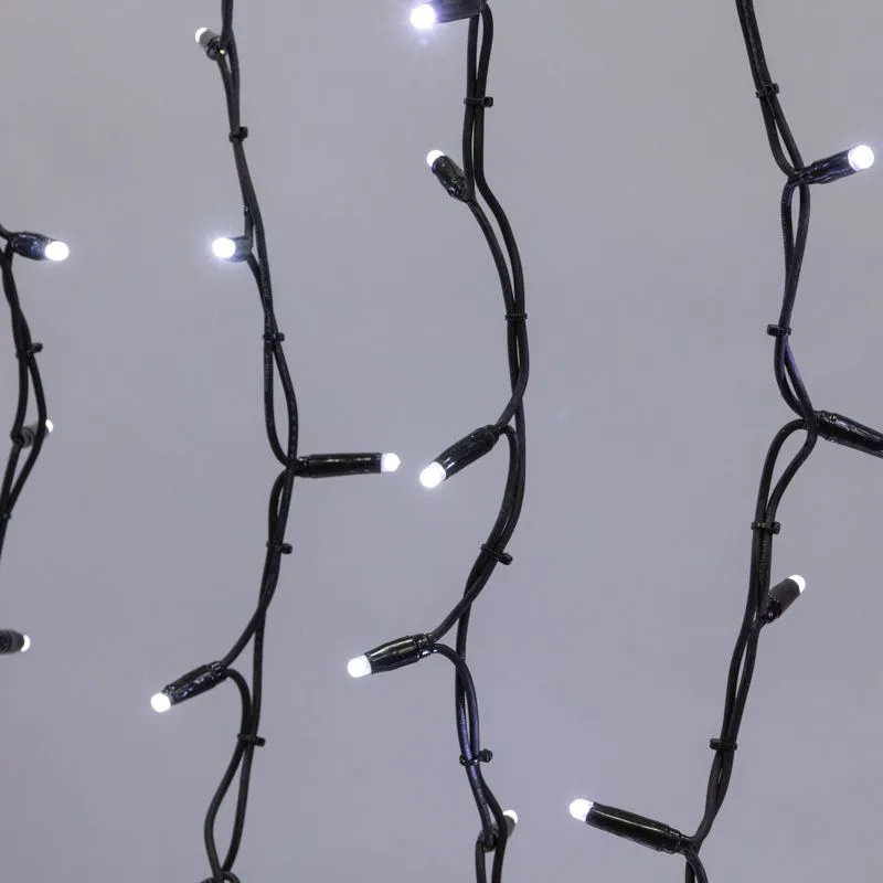 Гирлянда светодиодная Занавес 2х3м 760 LED БЕЛЫЙ черный КАУЧУК IP67 постоянное свечение 230В блок в комплекте NEON-NIGHT - Фото 3