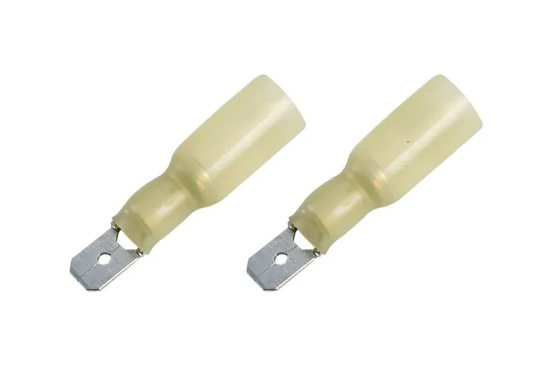 Клемма плоская изолированная термоусаживаемая РПи-п-т 6.0-(6.3)/РпИп-т 6-7-0,8 штекер 6.35 мм 4-6 мм² желтый REXANT