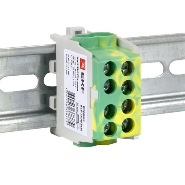 Клемма распределительная КСР с двойным винтом 2x35/2x25 желто-зеленая EKF