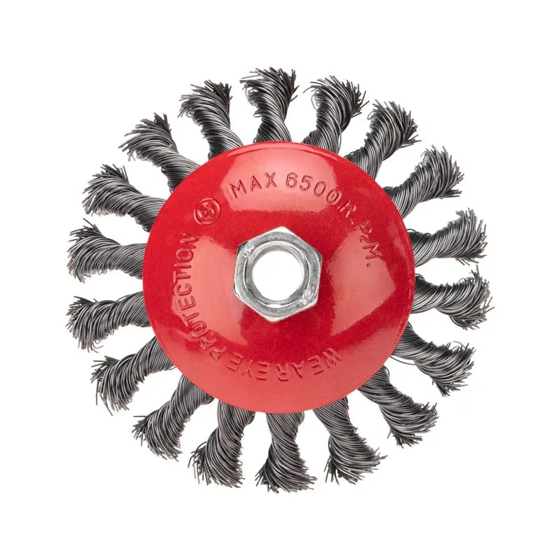 Щетка коническая для УШМ, крученая стальная проволока, 115мм, М14 KRANZ KR-91-1202