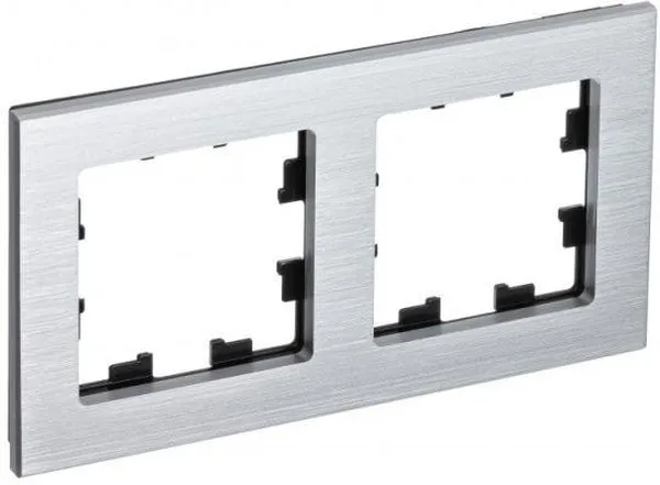 Рамка 2-м AtlasDesign Nature метал. серебр. SE ATN312102