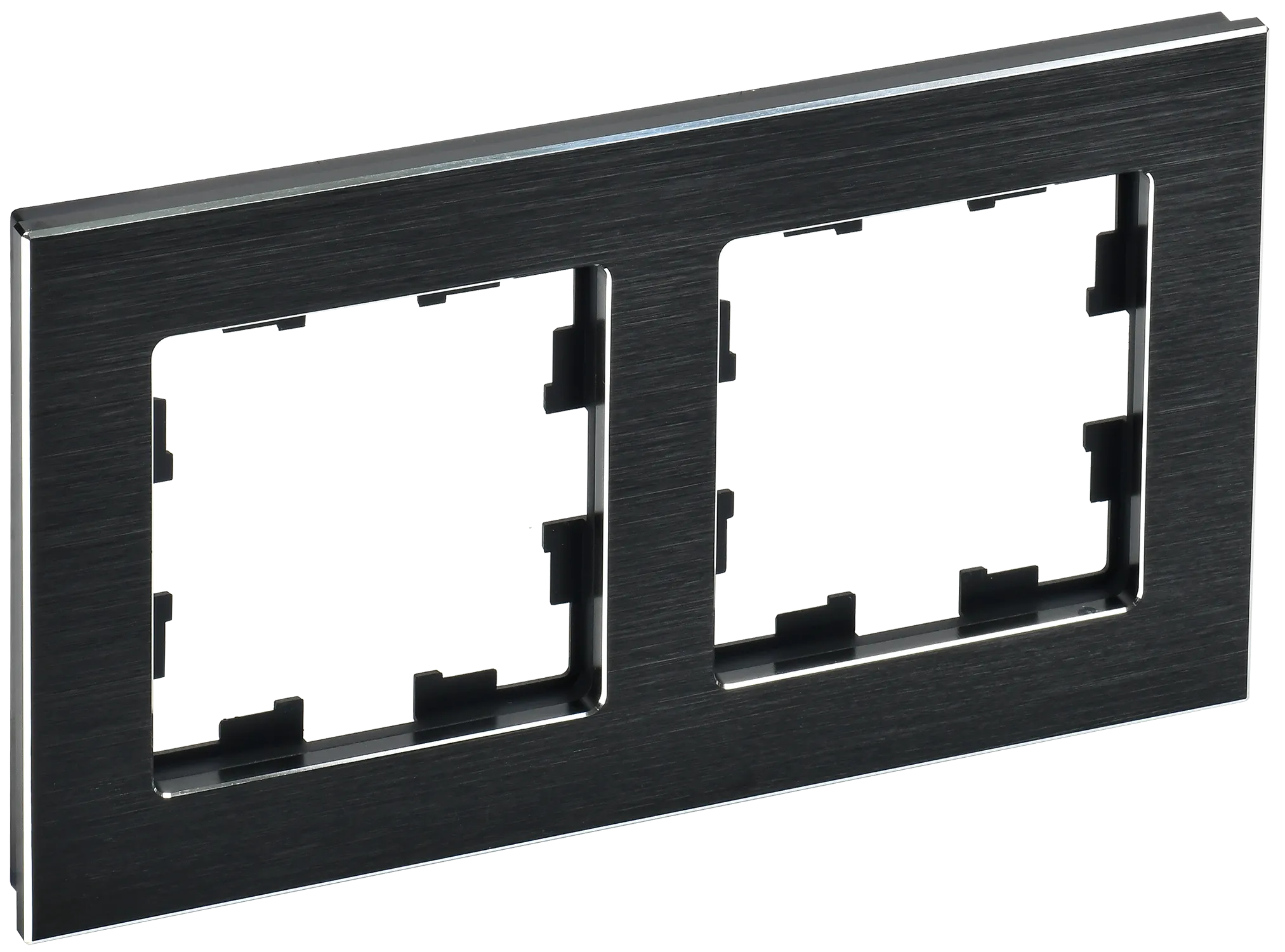 BRITE Рамка 2 -местная РУ-2-1-БрЧ металл черный IEK BR-M22-M-K02