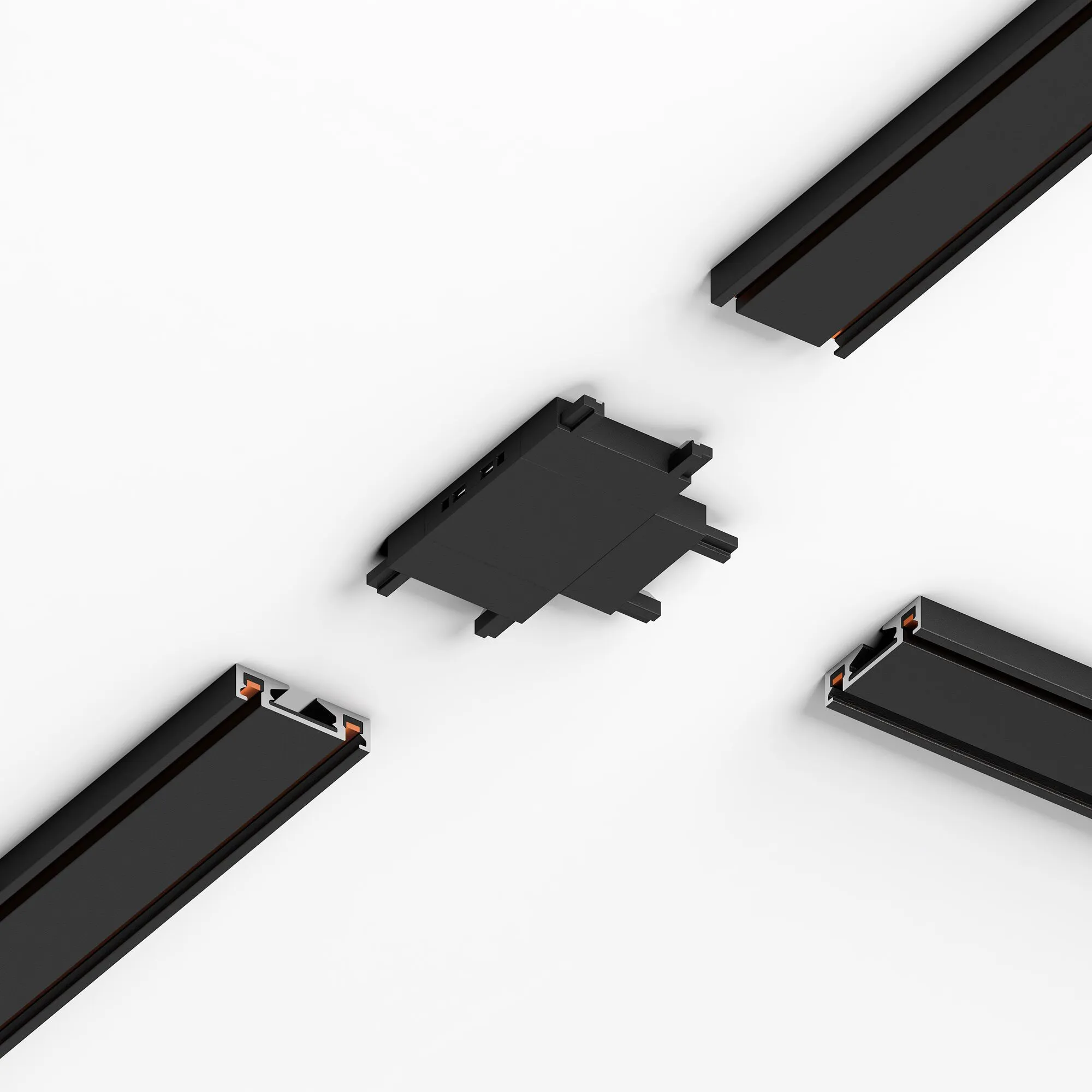 Flat Magnetic Четырёхсторонний соединитель для накладного шинопровода (чёрный) 85003/00 Elektrostand - Фото 5