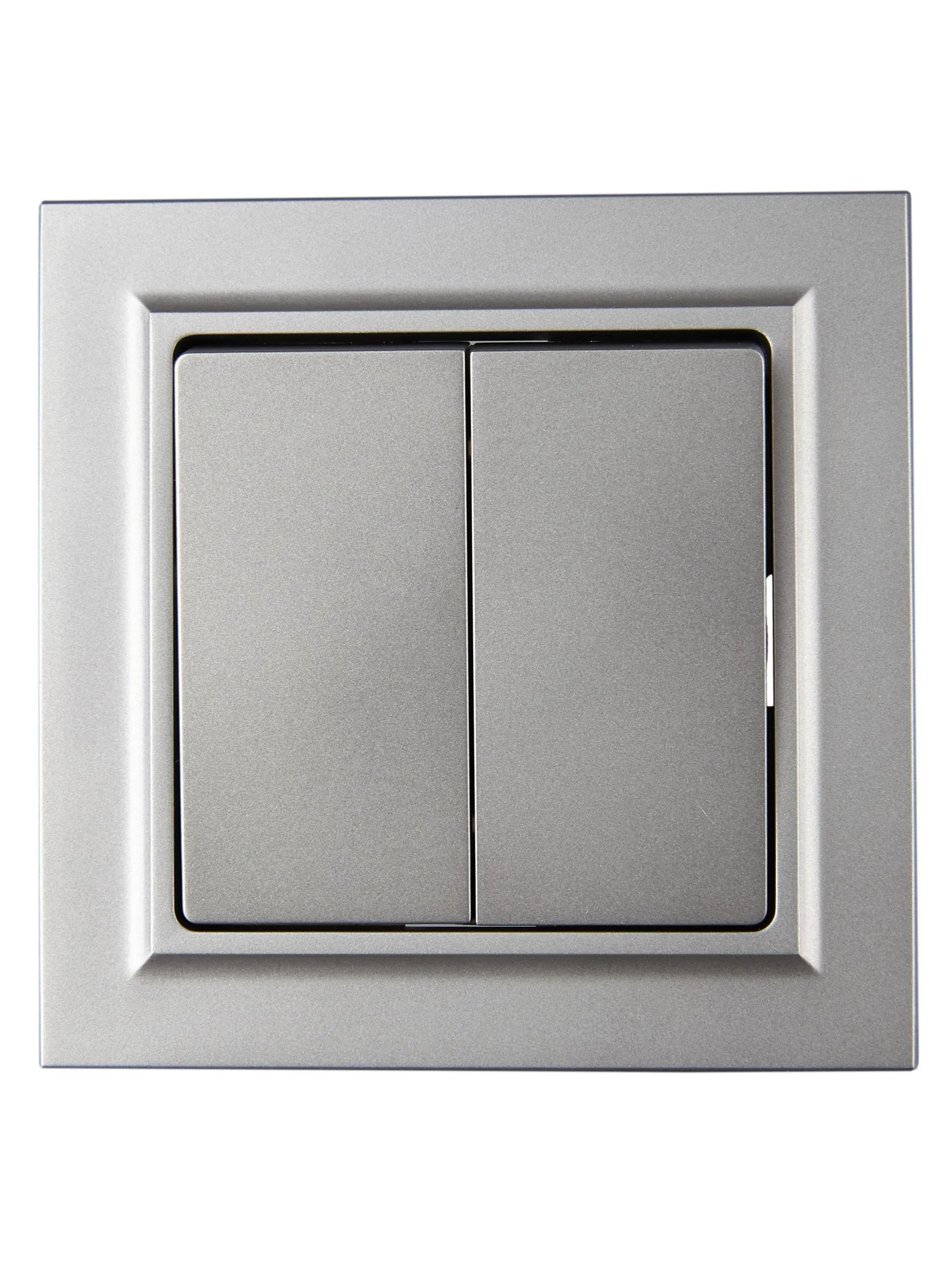 BRITE Выключатель 2-клавишный 10А в сборе ВСР10-2-0-БрС сталь IEK - Фото 3