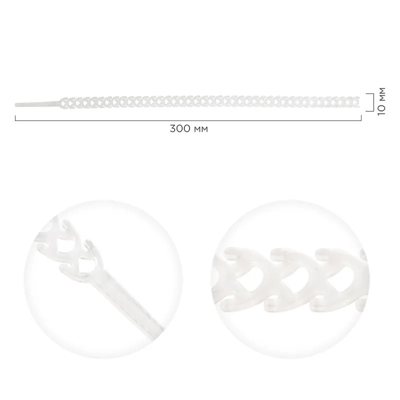 Стяжка полимерная многоразовая 300х10мм, прозрачная (20 шт/уп) REXANT - Фото 3