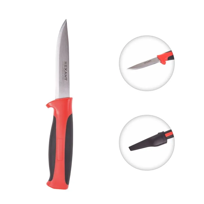 Нож строительный нержавеющая сталь лезвие 90мм REXANT - Фото 3