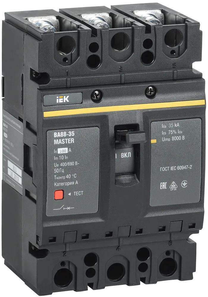 Выключатель автоматический ВА88-35 3Р 100А 35кА MASTER IEK SVA30-3-0100-02