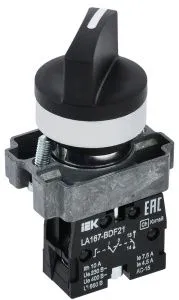 Переключатель LA167-BDF21 на 2 положения 1з черный IEK