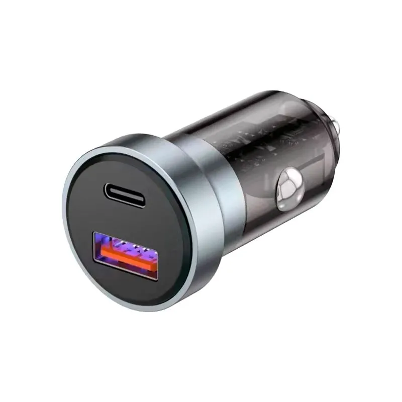 Автомобильное зарядное устройство c двумя портами (USB-A + USB-C) c LED-подсветкой, 20Вт 18-2243-5
