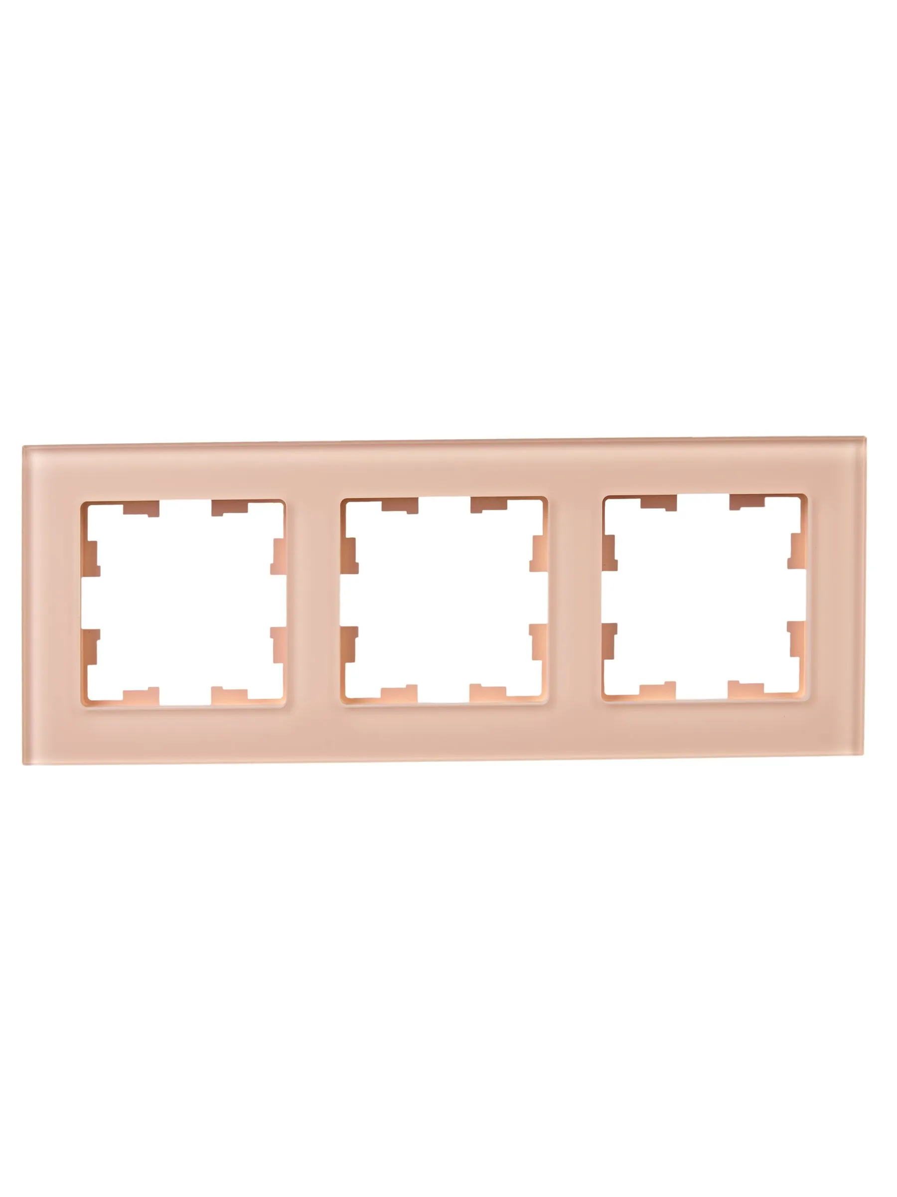 BRITE Рамка 3-местная РУ-3-2-БрП стекло персиковый матовый IEK - Фото 7