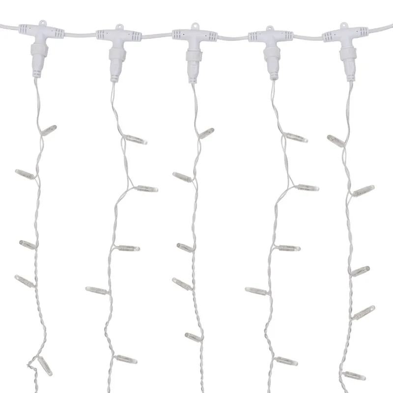 Гирлянда светодиодная Занавес 2х3м 600 LED ТЕПЛЫЙ БЕЛЫЙ прозрачный ПВХ IP65 постоянное свечение 230В нужен блок 303-500-1 - Фото 4
