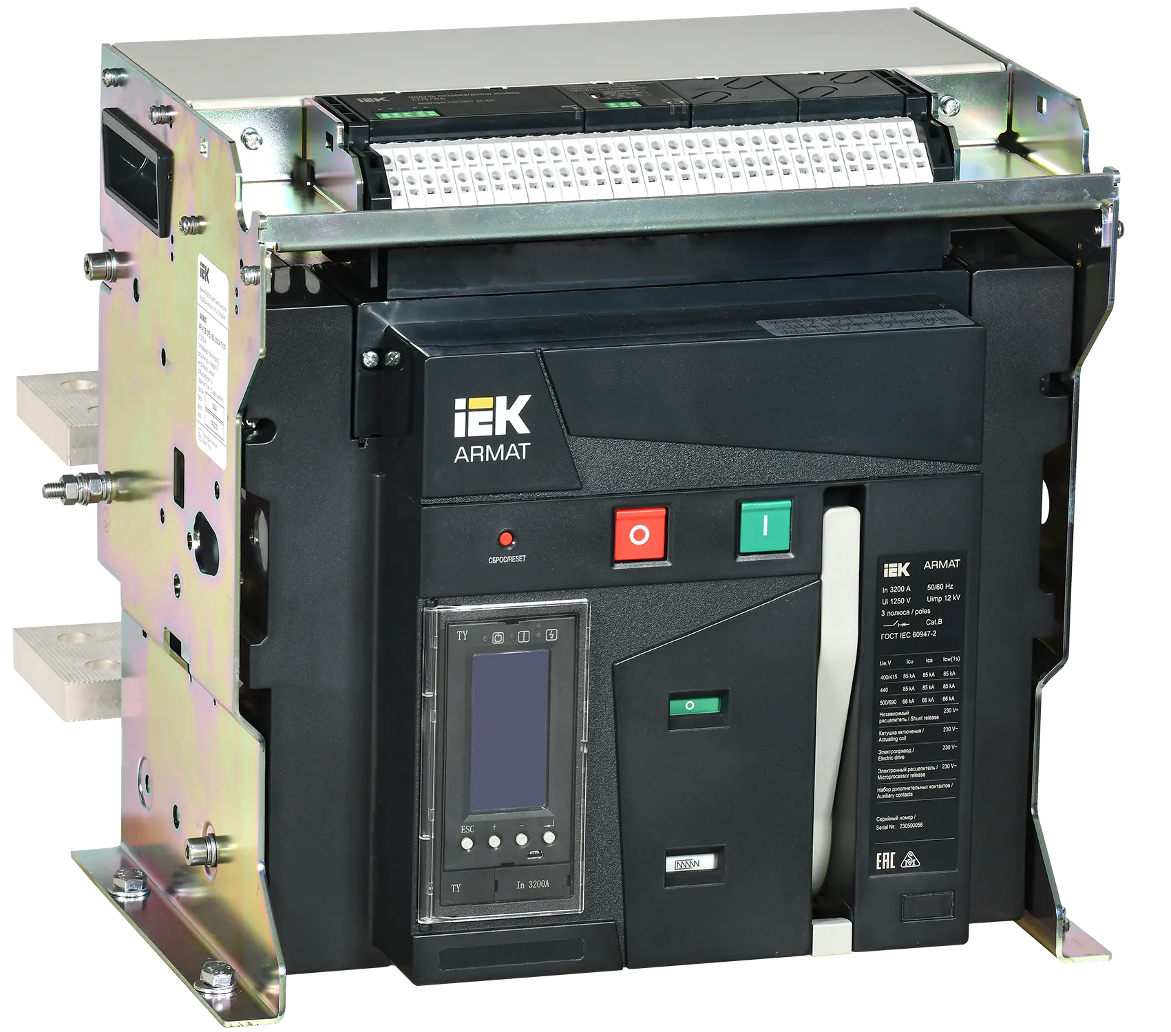 ARMAT Воздушный автоматический выключатель стационарного исполнения 3P типоразмер E 85кА 3200А расцепитель TY с комплектом аксессуаров 220В: мотор при AR-ACB-3FE-085-3200A-TYCF