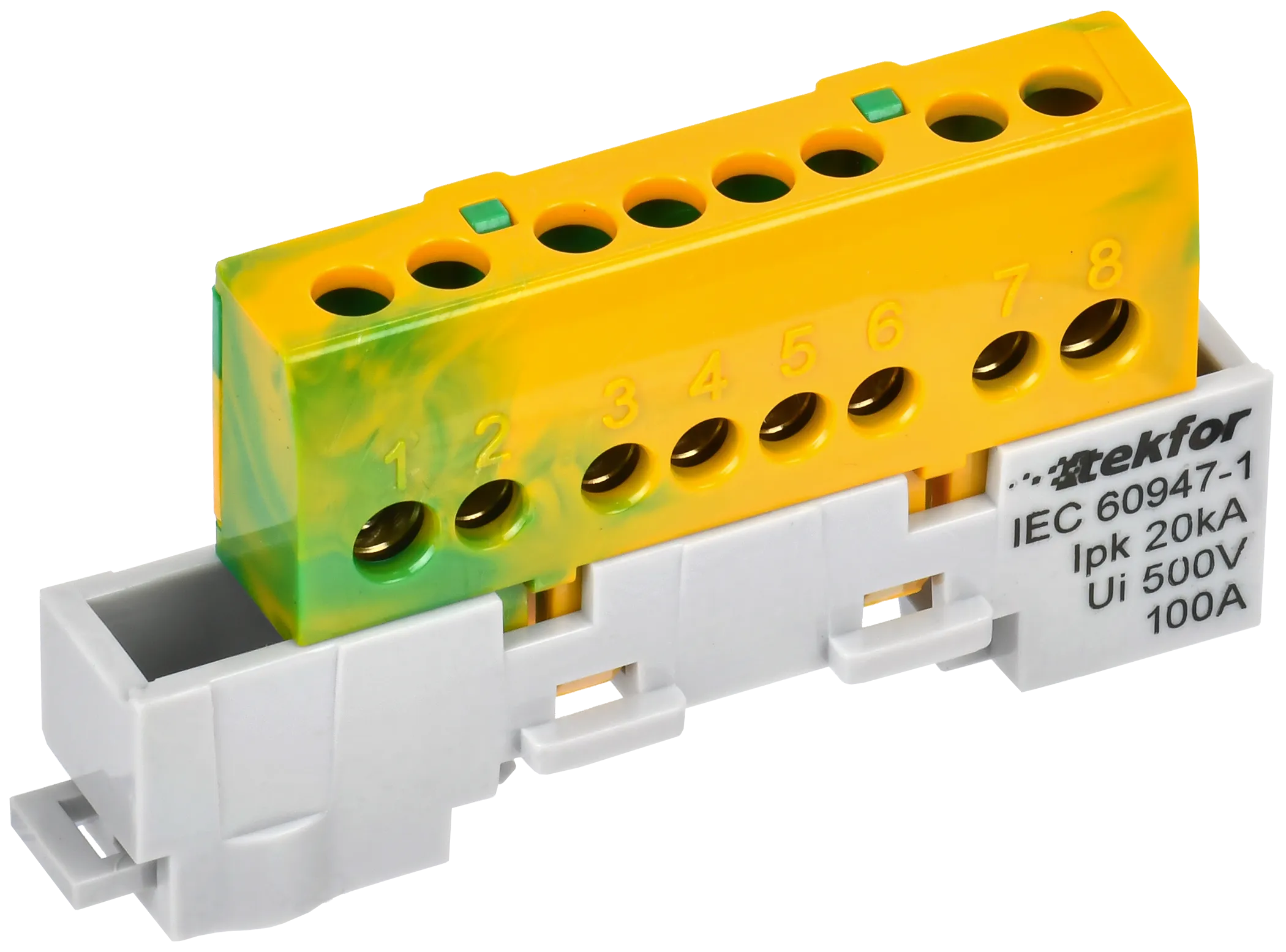 TEKFOR Шина PE "земля" изолированная на универсальном держателе 6х9-8-ЖЗ IEK