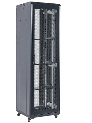 Напольный шкаф 19" 42U 600×800×2054 (ШxГxВ), дверь перфорация, перфорированная задняя дверь, боковые съемные стенки, RAL 9005 REXANT