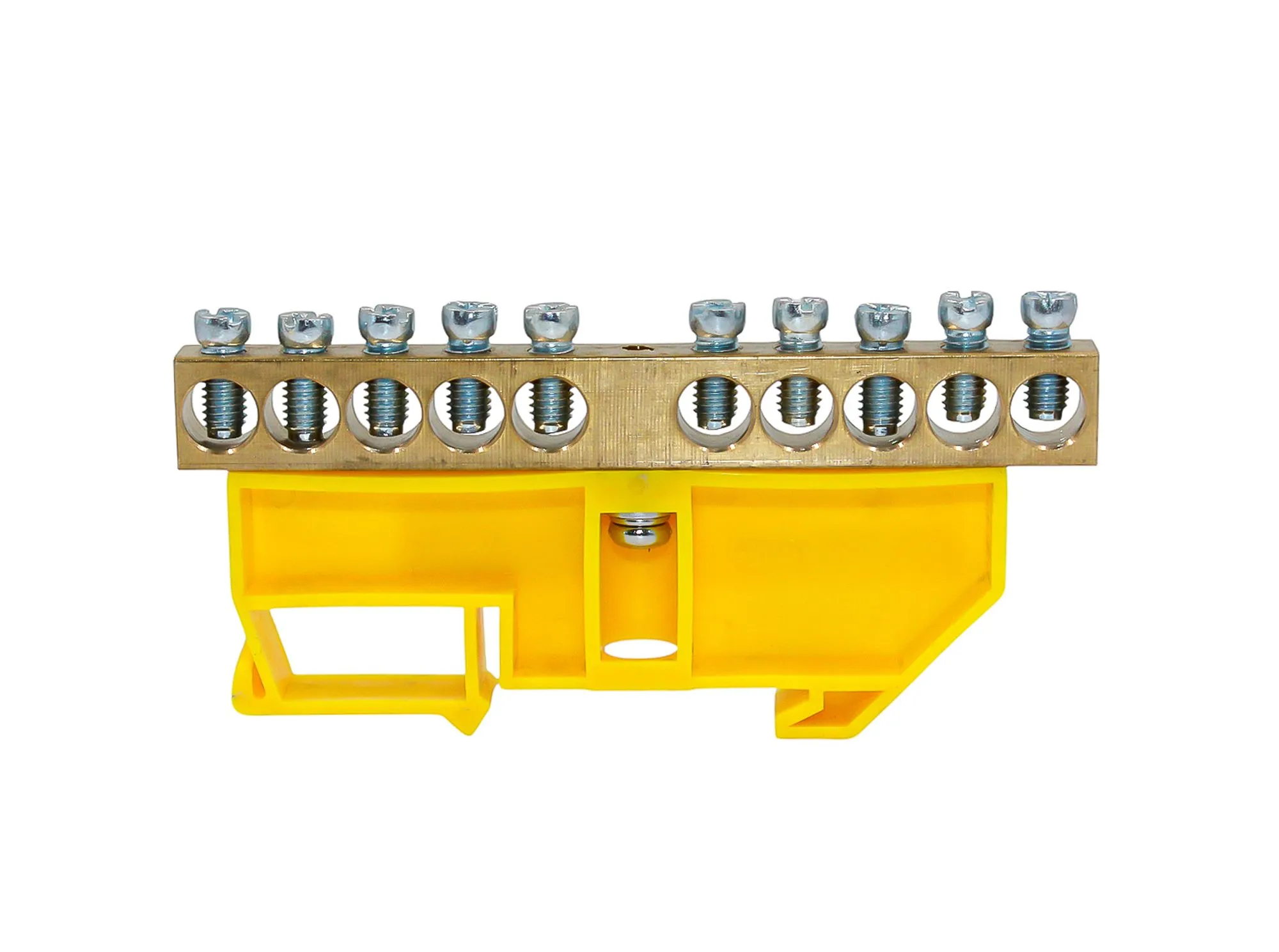 Шина PE "земля" на DIN-изоляторе ЖЕЛТЫЙ 8х12-10 DEKRON - Фото 2