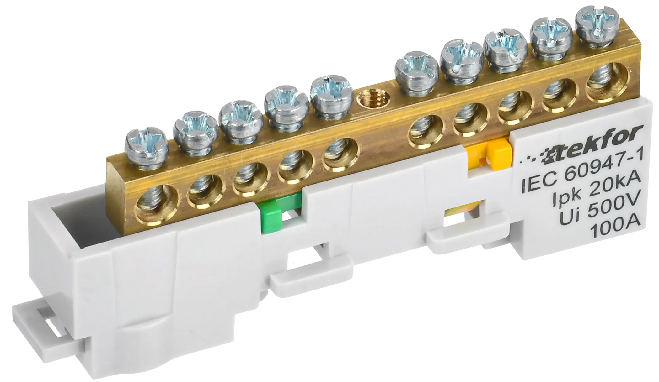 TEKFOR Шина PE "земля" неизолированная на универсальном держателе 6х9-10-Ж IEK TF-NN10-10-DL-K05