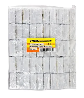 Розетка телефонная внешняя, 2 порта UTP, RJ-11 (6P2C), CAT 3 PROconnect - Фото 3