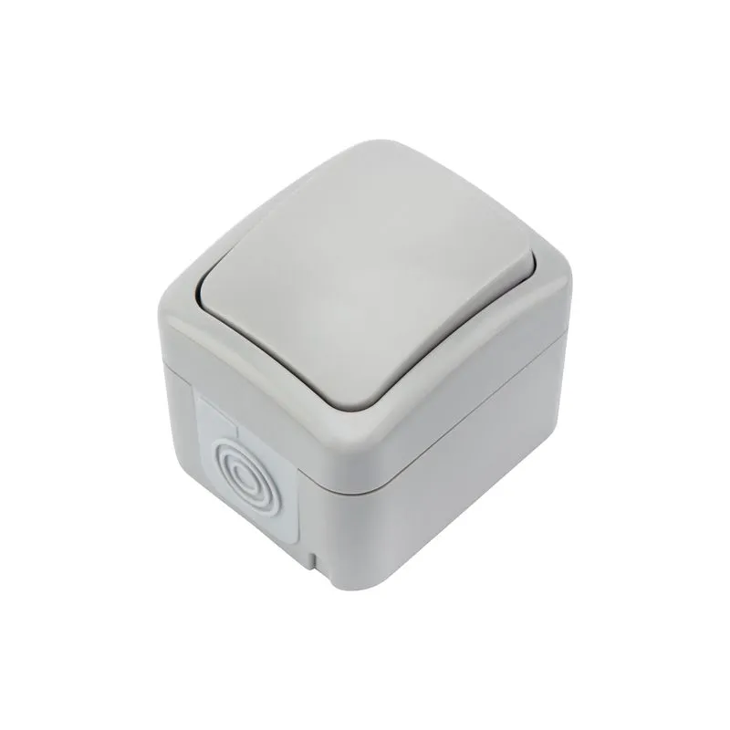 Переключатель проходной Mini OG IP54 о/у, серый KRANZ