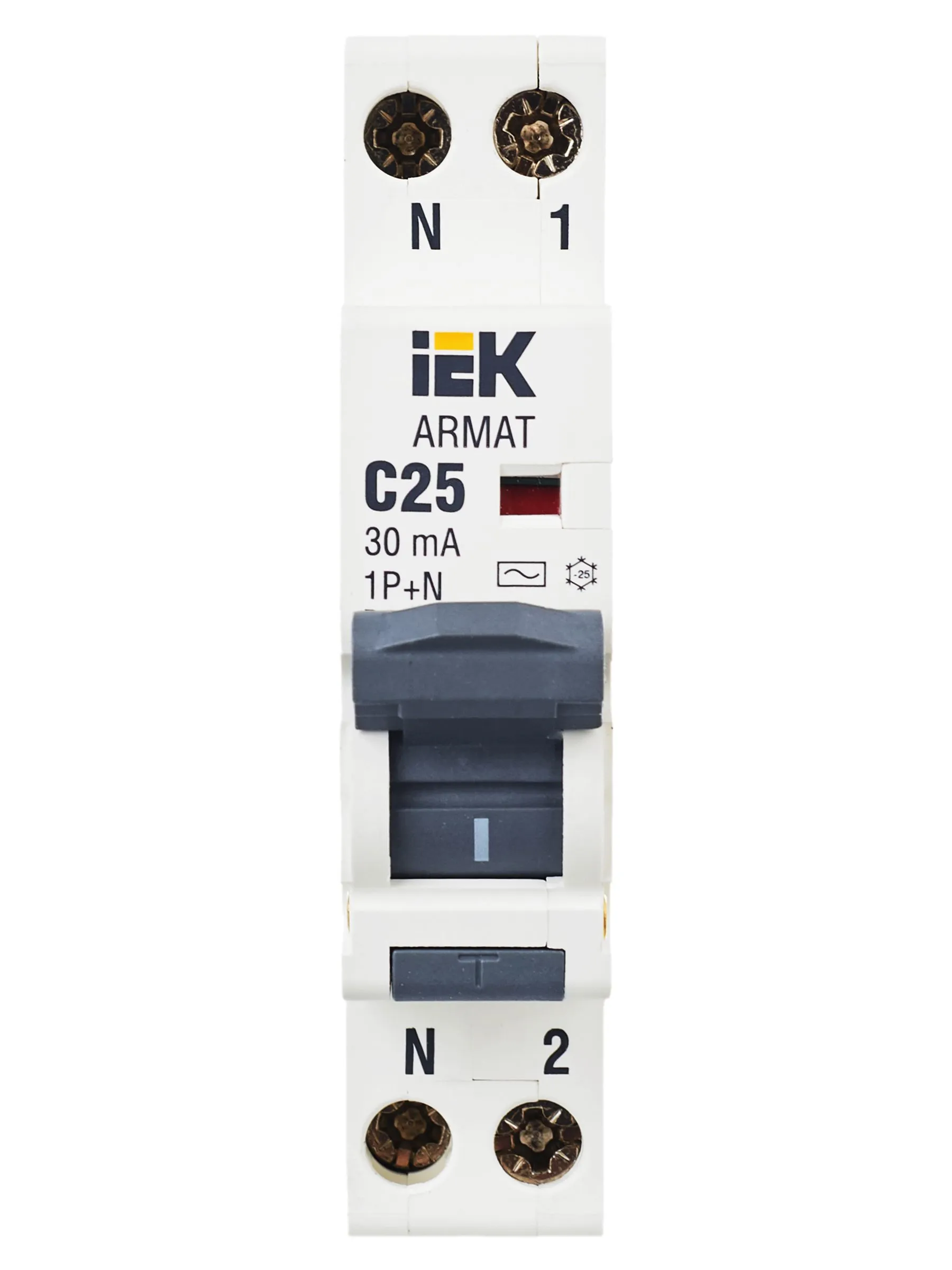 ARMAT Автоматический выключатель дифференциального тока B06S 1P+NP C25 30мА тип AC (18мм) IEK - Фото 8