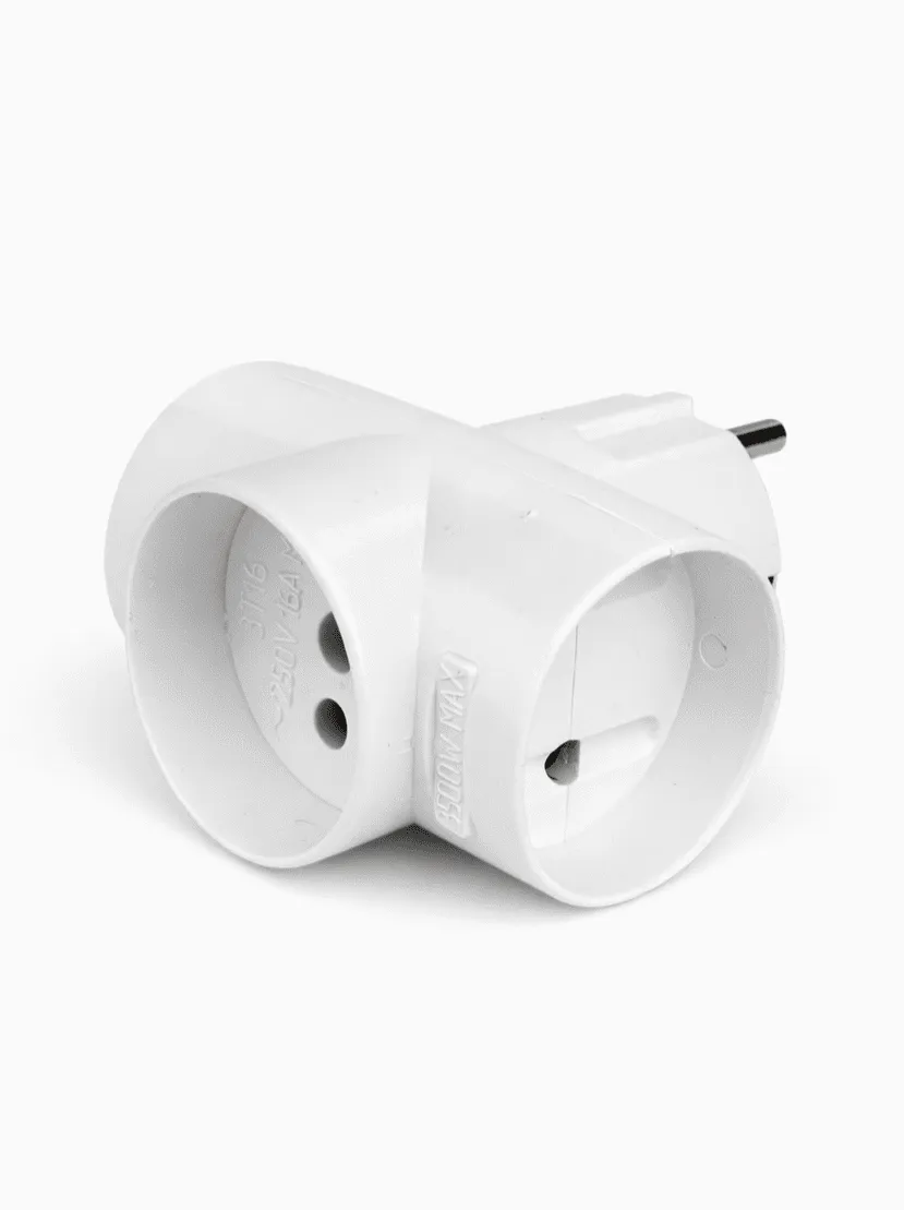 Разветвитель электрический 3 розетки без заземления, 16А, АБС, белый DEKRON - Фото 3