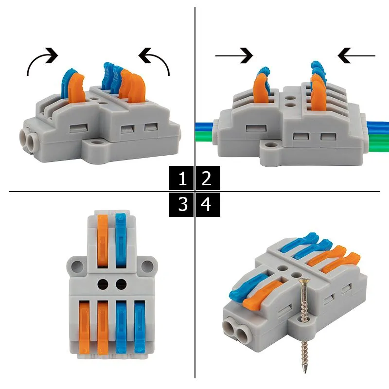 Клемма СМК 2х2 проходная разветвительная 2 полюса, с монтажной площадкой (1 ввод, 2 вывода на полюс) (50 шт./уп.) REXANT - Фото 5