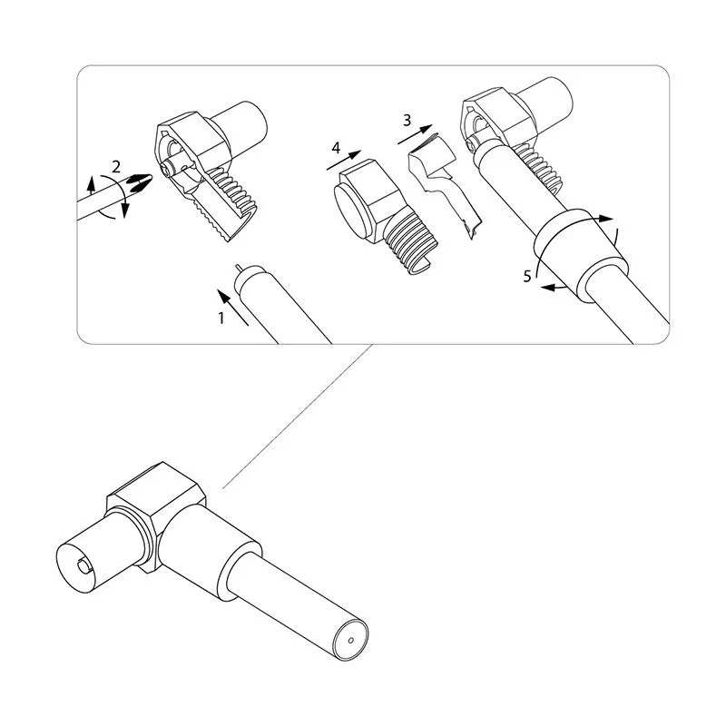 Разъем гнездо TV без пайки белый угловой, индивидуальная упаковка 1 шт. REXANT - Фото 3