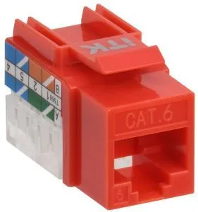 ITK Модуль Keystone Jack кат.6 UTP 110 IDC 90град красный CS1-1C06U-11-04