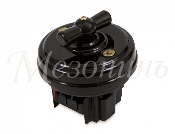 Выключатель ретро фарфоровый поворотный на 4 полож (D70x35, 10А, 250В, IP20, без подъемной рамки