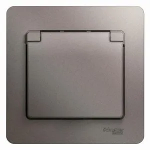 Розетка 1-м СП Glossa 16А IP20 250В с заземл. защ. шторки с крышкой в сборе платина SE GSL001246 454442