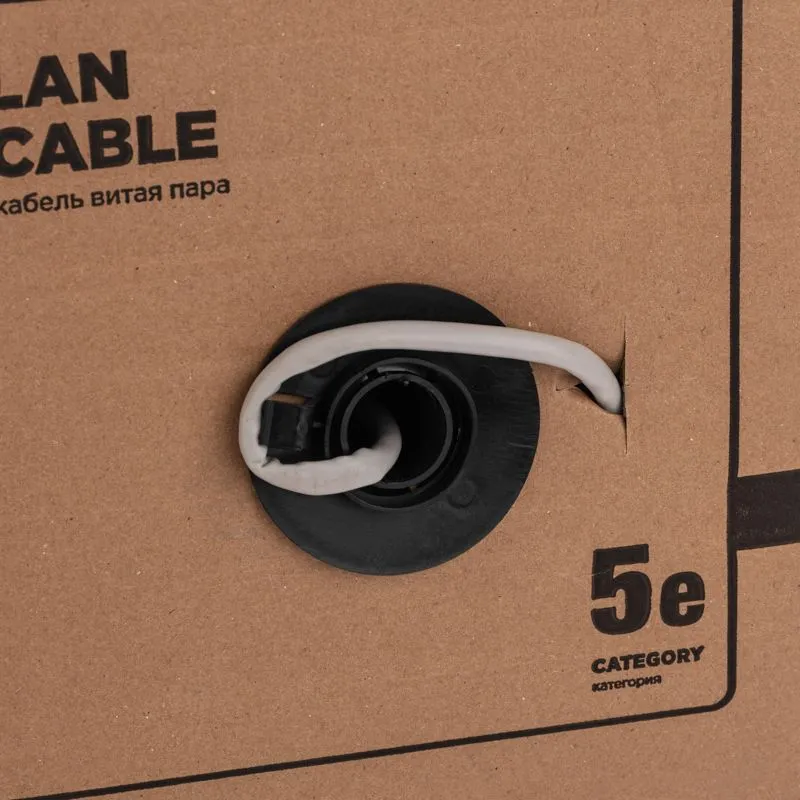 Кабель витая пара F/UTP, CAT 5е, PVC, 4PR, 24AWG, INDOOR, SOLID, серый, 305м, серия LIGHT, РФ REXANT - Фото 4