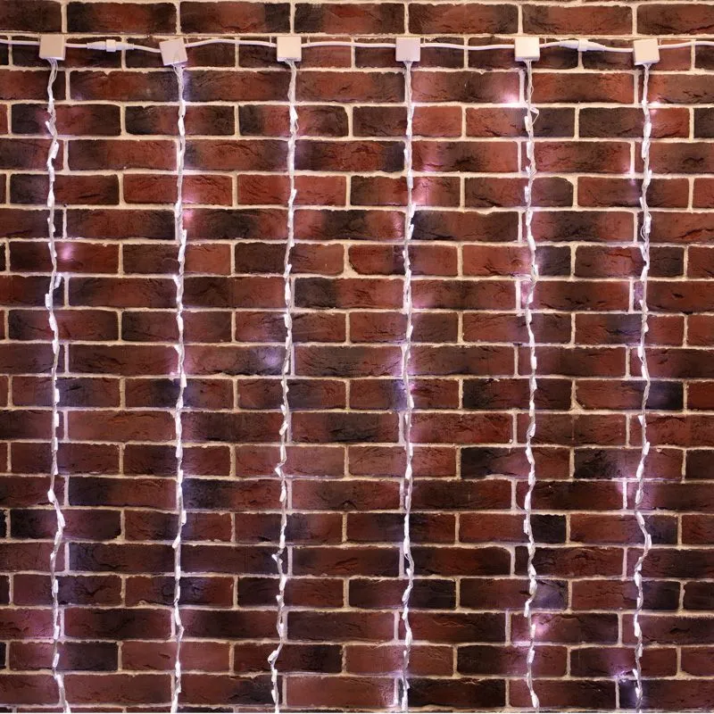 Гирлянда LED - Умный дождь, 3 секции 1x3 м, 4x3 нитей, 30W, 24V, 8 каналов, 672 БЕЛЫХ диода, IP65 - Фото 2