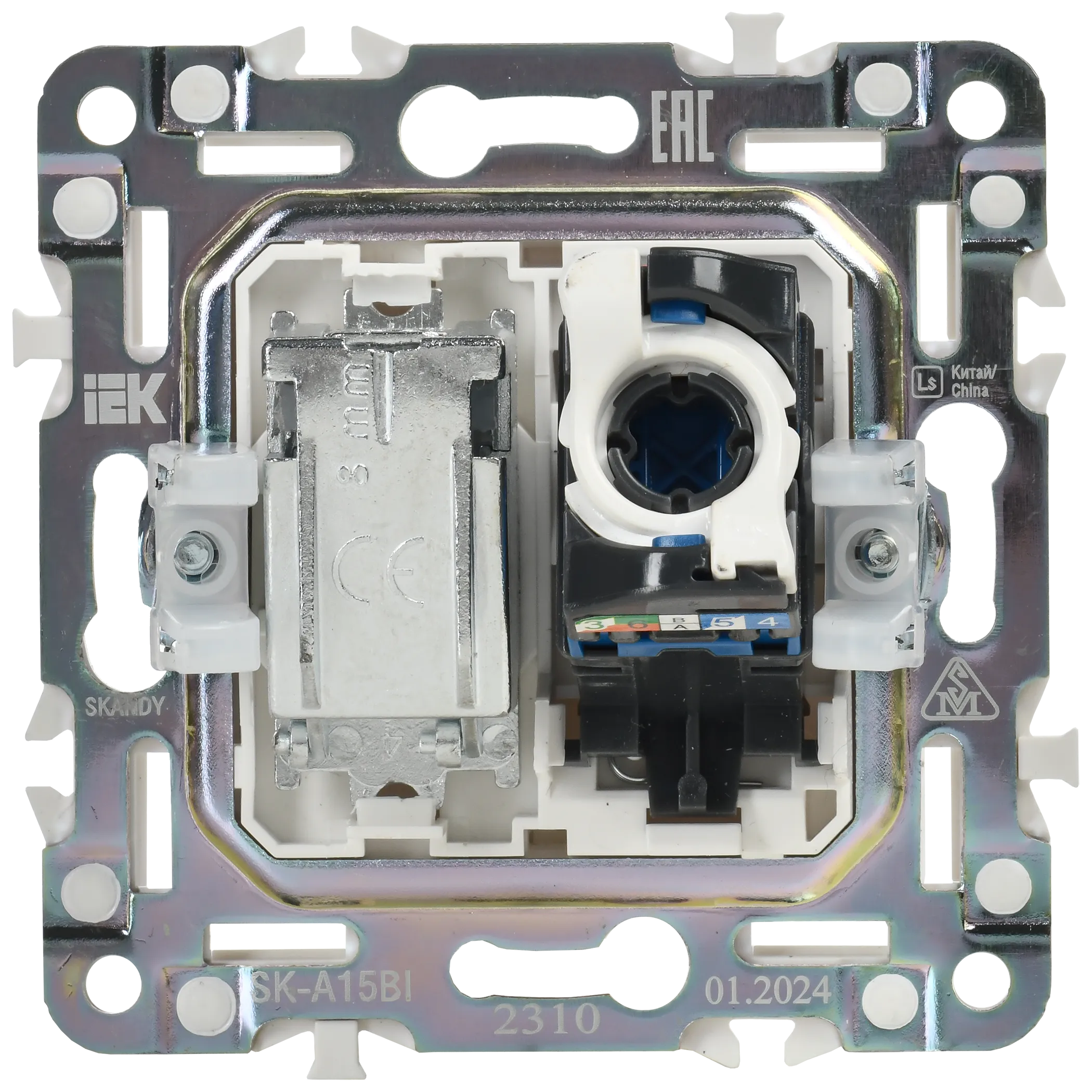 SKANDY Розетка двойная TV+RJ45 кат.6E SK-A15Bl черный IEK - Фото 7