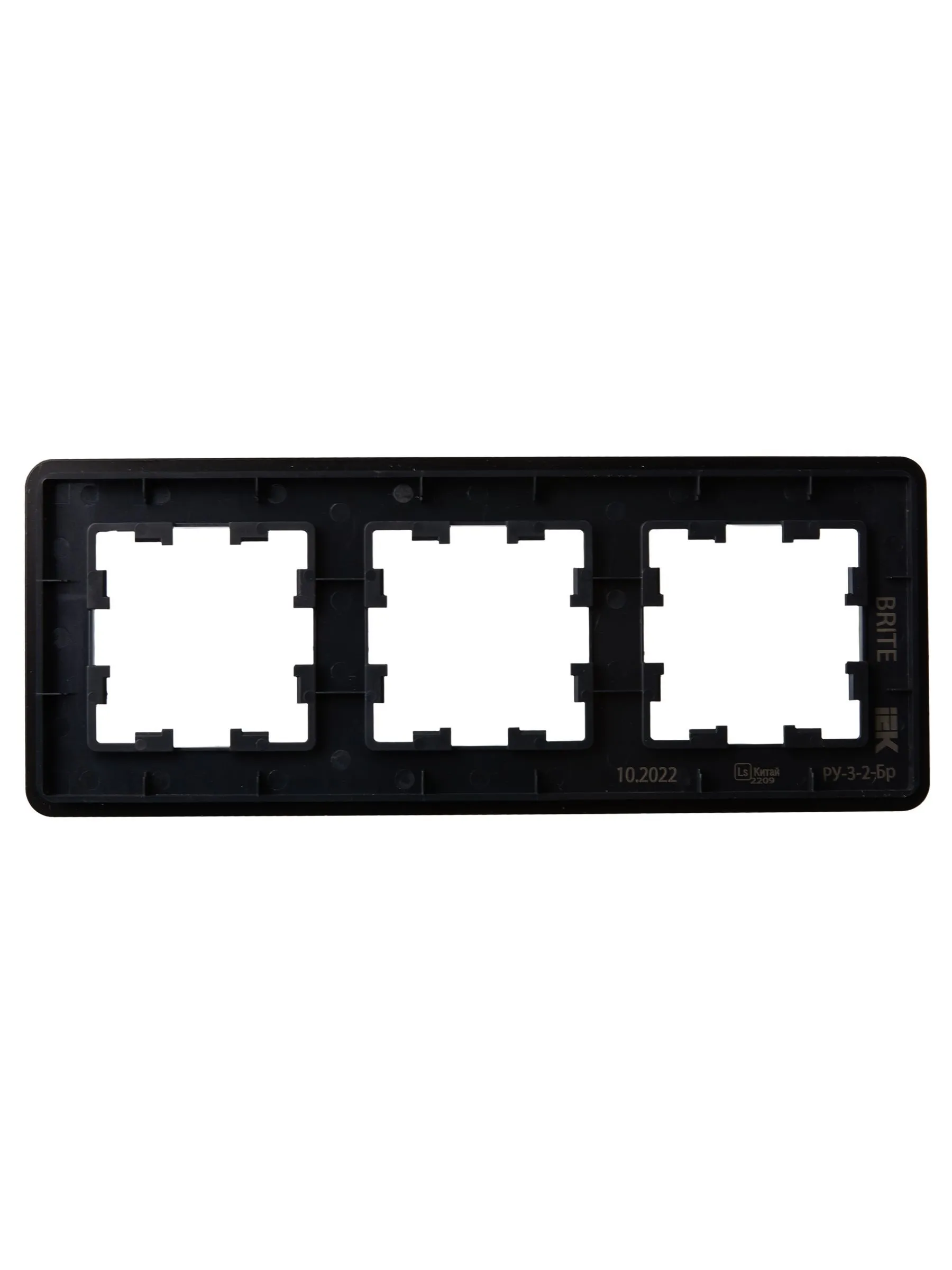BRITE Рамка 3-местная РУ-3-2-Бр стекло черный RE IEK - Фото 4