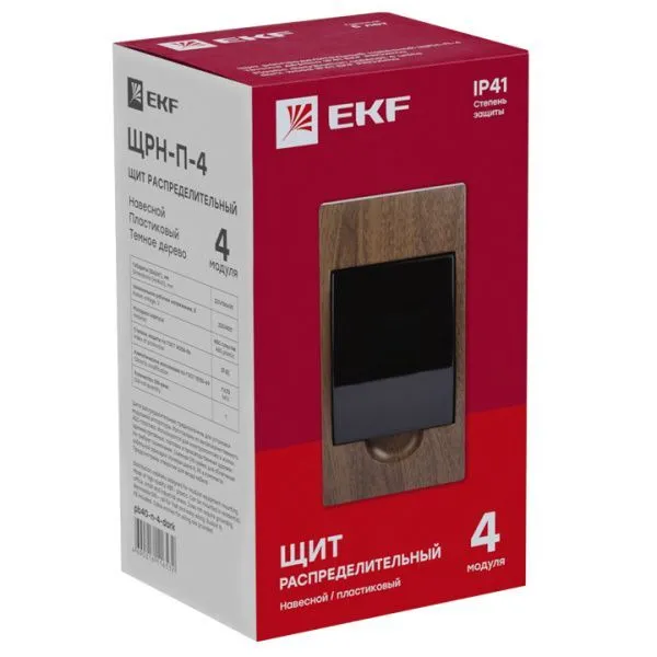 ЩРН-П- 4 темное дерево IP41 PROXIMA EKF - Фото 4