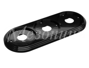 Рамка трехместная пластиковая, 234x92x14 мм, цвет - черный, серия УСАДЬБА, ТМ МЕЗОНИНЪ GE30703-05