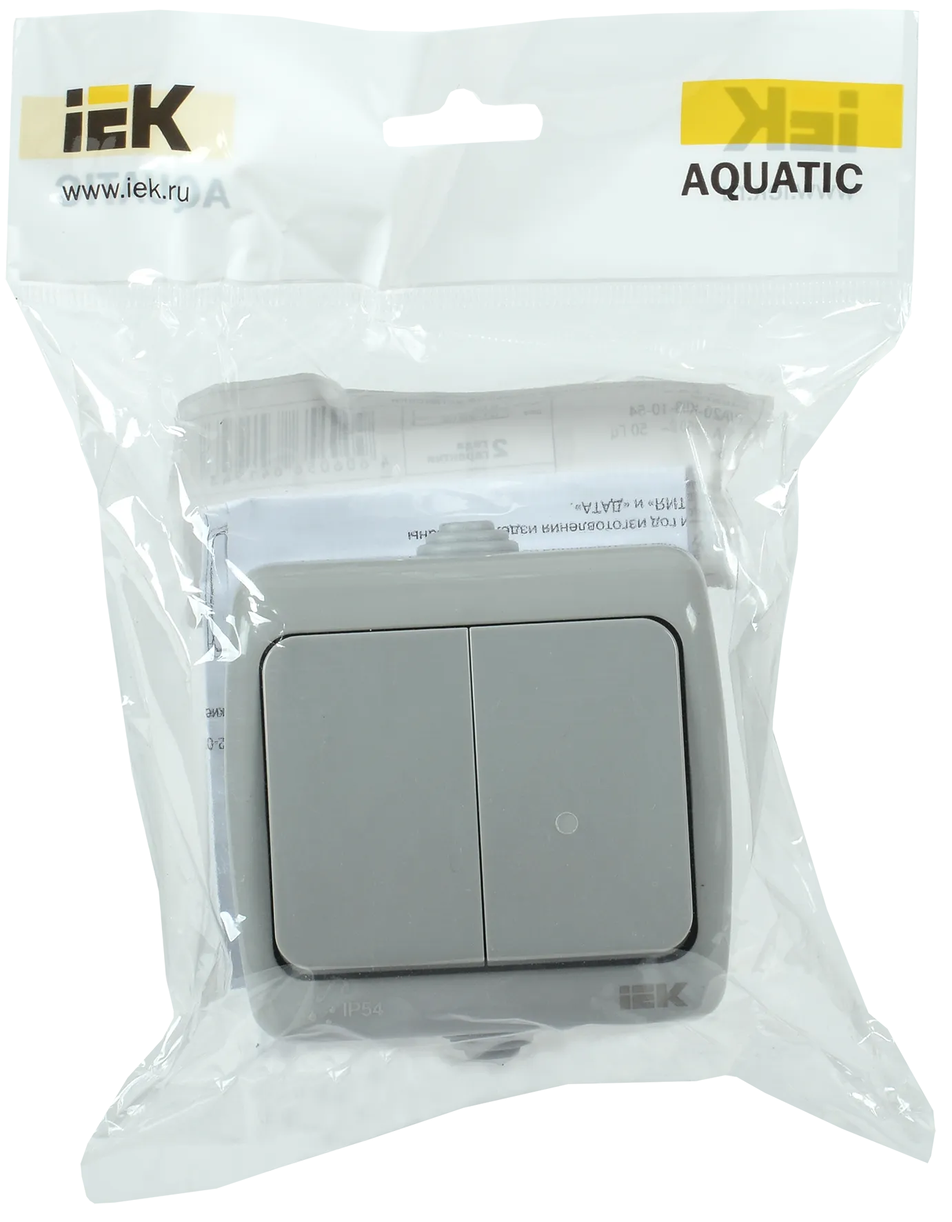 AQUATIC Выключатель 2-клавишный для открытой установки 10А IP54 ВС-20-2-0-А IEK - Фото 2