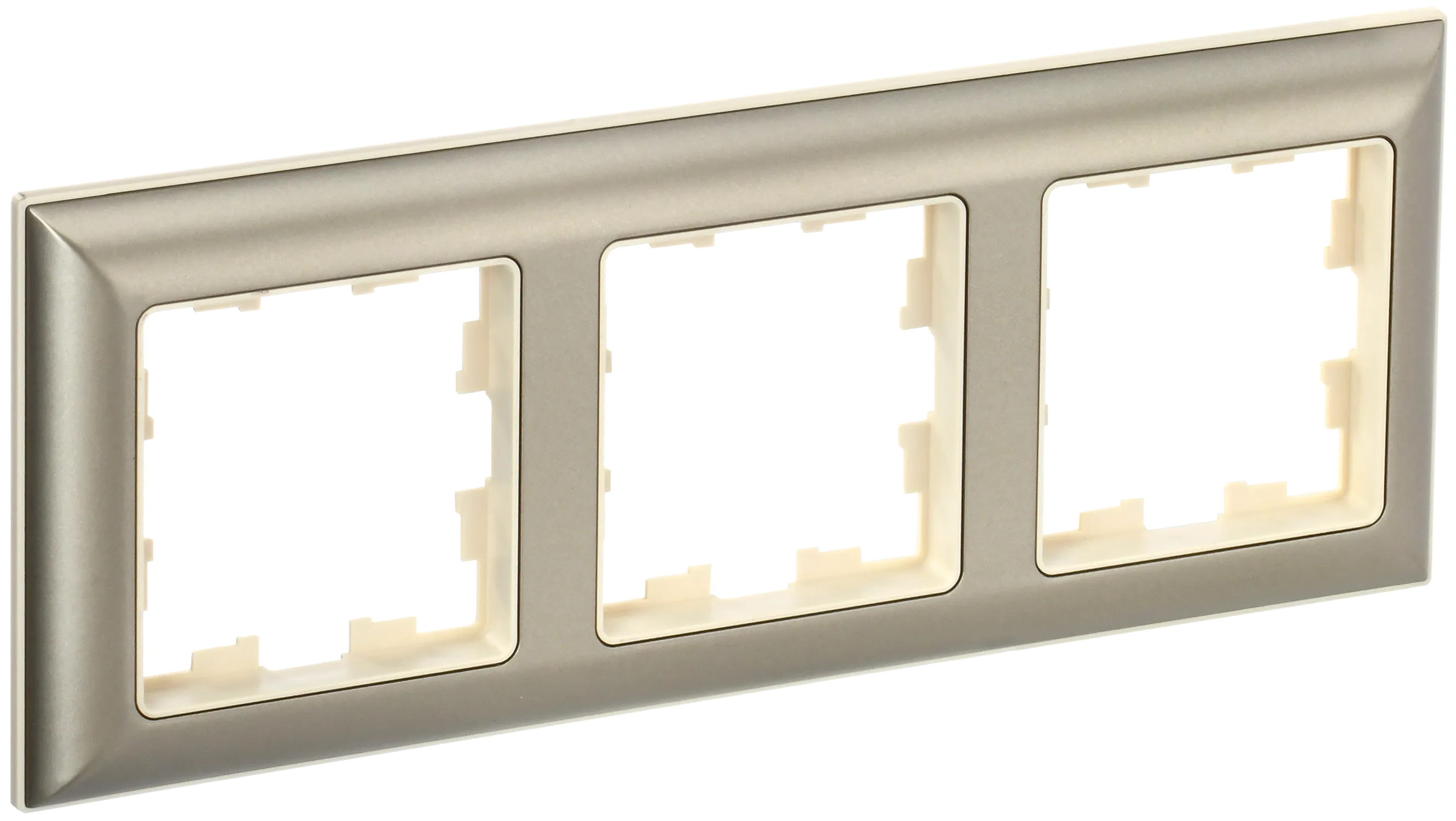 BRITE Рамка 3-местная РУ-3-Бр бежевый/шампань IEK