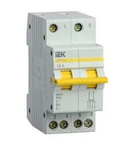Выключатель-разъединитель трехпозиционный 2п ВРТ-63 16А IEK MPR10-2-016