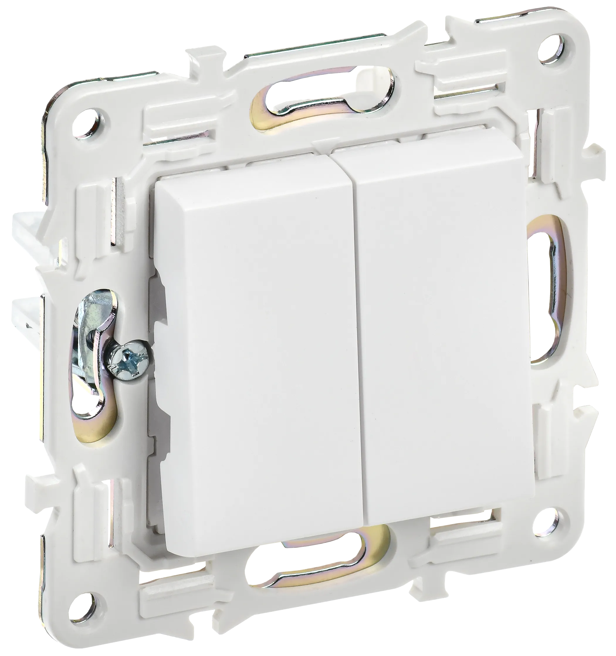 SKANDY Выключатель 2-клавишный 10А SK-V04W арктический белый IEK SK-V20-0-10-K01