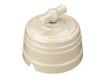 Выключатель ретро пластиковый поворотный на два положения,для включения из 2х мест (1-клавишный пр