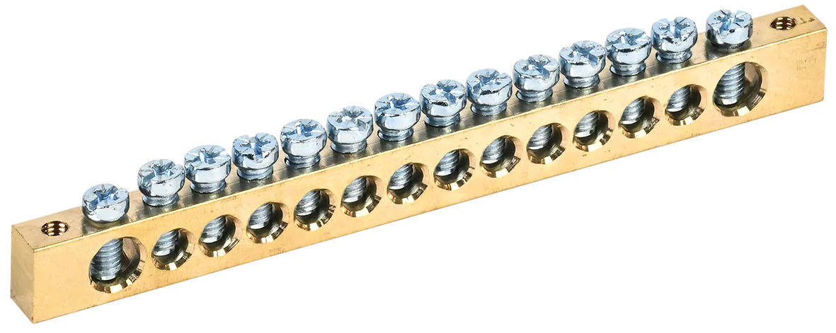 Шина PEN "земля-ноль" 8х12мм 14/2 (14групп/крепеж по краям) IEK