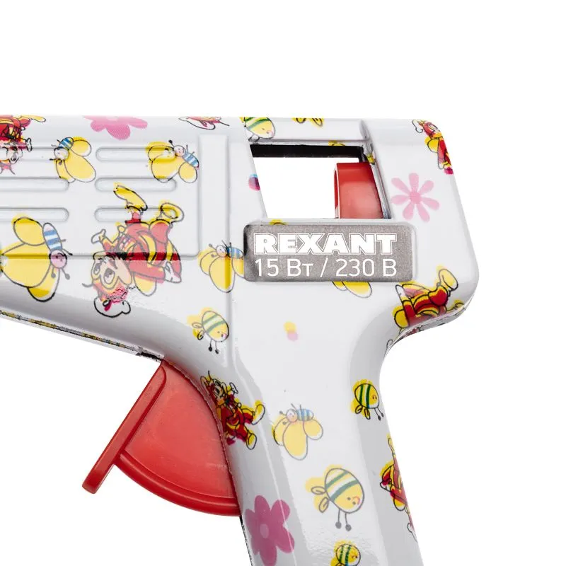 Пистолет клеевой, 15Вт, Ø7мм + набор цветных стержней 12 шт, блистер REXANT - Фото 5