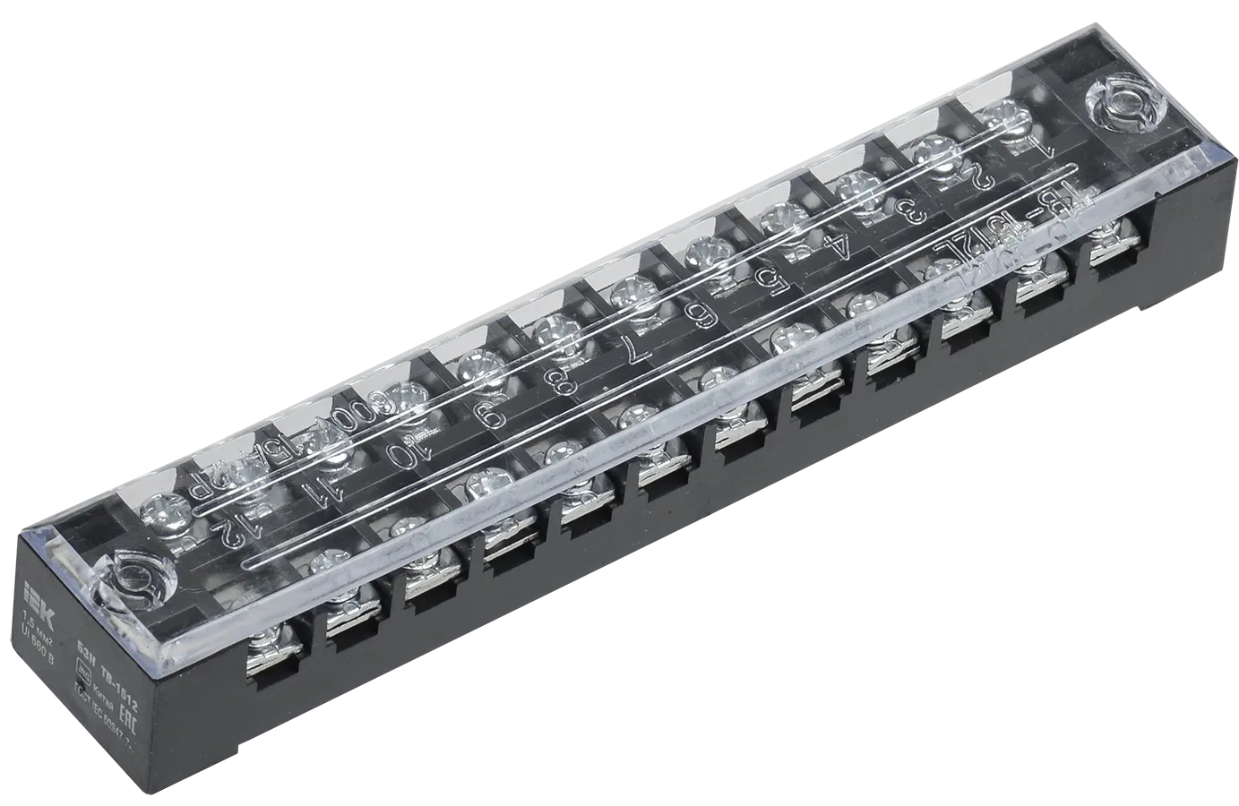 Блок зажимов наборный БЗН ТВ-1512 1,5мм2 15А 12 пар IEK