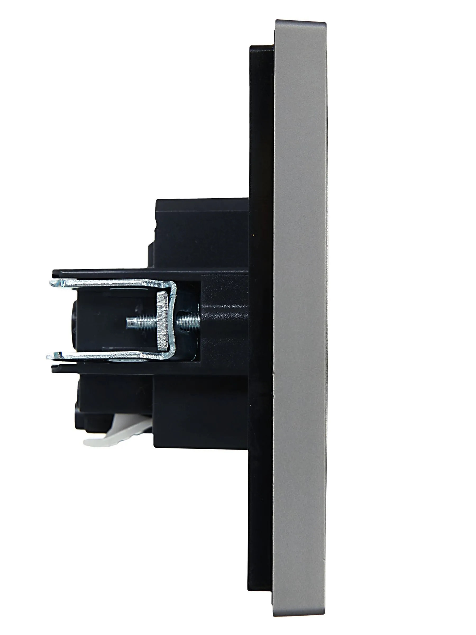 FORTE&PIANO Розетка 1-местная с заземлением с защитными шторками безвинтовое крепление 16А FP513 сталь IEK - Фото 3