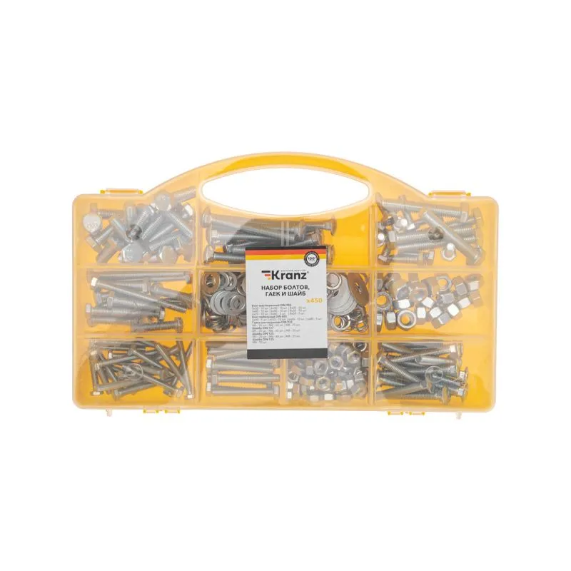 Набор болтов, гаек и шайб (450 шт/уп) KRANZ - Фото 2