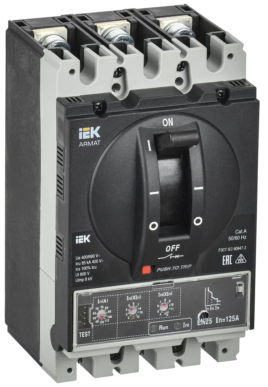 ARMAT Автоматический выключатель в литом корпусе 3P типоразмер A 85кА 125А расцепитель электронный стандартный IEK