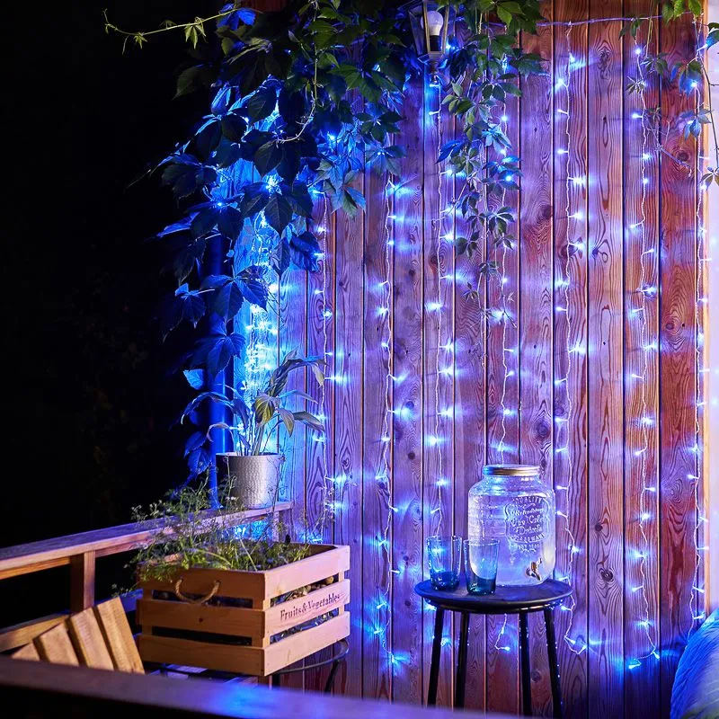 Гирлянда Светодиодный Дождь 2,5x2 м, свечение с динамикой, прозрачный провод, 230 В, диоды СИНИЕ - Фото 2