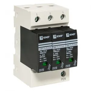 УЗИП Т1+Т2; Iimp-12,5kA; In-20kA; Uc-275В; 3+0 EKF OV12-3-503