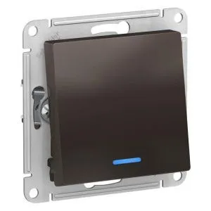 Переключатель проходной 1-кл. СП AtlasDesign 10А IP20 (сх. 6а) 10AX механизм с подсветкой мокко SE A 1240379